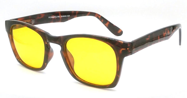 GLARE-X Night Driving Optic Retro Keyhole Polarized Yellow Lens Glossy Tortoise