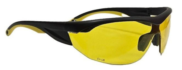 Picklers Edge Looper Pickleball & Z87.1 Safety Glasses Yellow Lens Matte Black