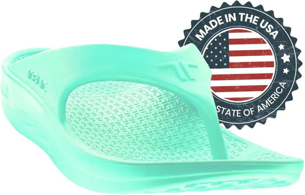 TELIC Flip Flop Made In The USA Sandal Lightweight Waterproof Seafoam Pearl