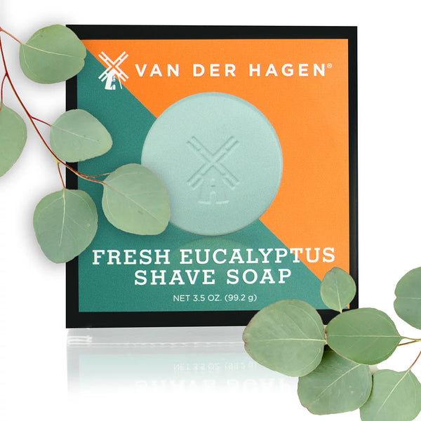 Van Der Hagen Shave Soap 3.5 oz Hypo-Allergenic Fresh Eucalyptus