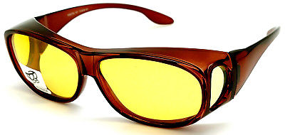 OTG GLARE-X Night Driving Over-the-Glasses Polarized Yellow Lens Crystal Brown