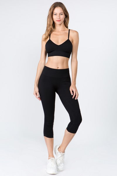 Women's Active V-Neck Seamless Sports Bra - multiple colors by Yelete