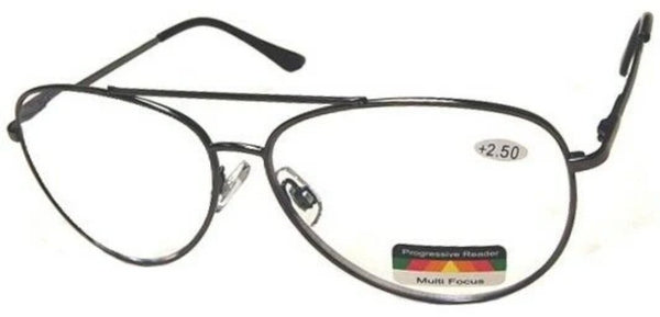 THRICE Vision Multi-Focus Progressive Reading Glass Metal Teardrop Aviator