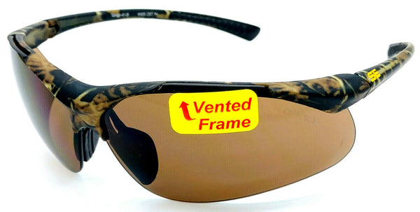 Shooter's Edge Tango Z87.1 Safety Shooting Glasses matte Camo frame w Brown lens