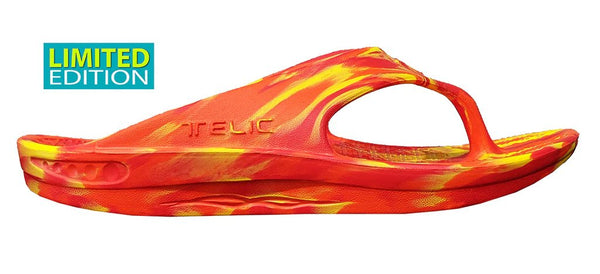 TELIC Flip Flop Comfort Recovery Sandal Lightweight Waterproof Fire Orange