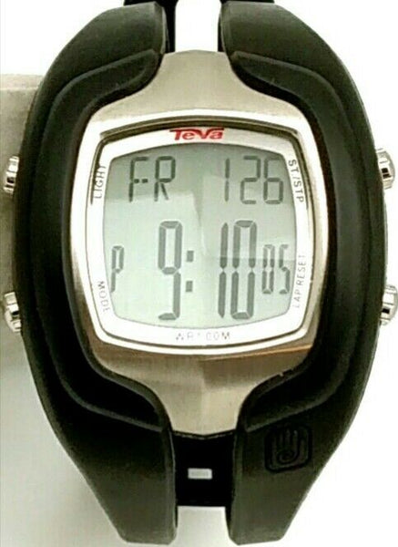Teva Digital Sport Watch Vintage 45mm Silver and Black Perfect condition