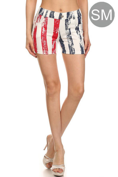Yelete All Stripe American Flag Shorts  - Women's Size S/M