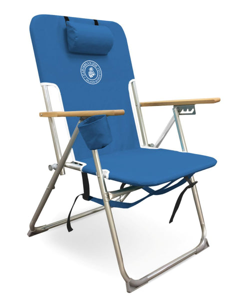 Caribbean Joe High Weight Capacity Beach Chair in Blue with Slight Blemish