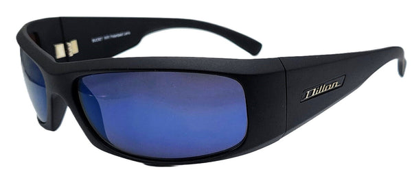 Dillon Optics Bucket Square Sport Wrap Matte Black with Blue NIR lens