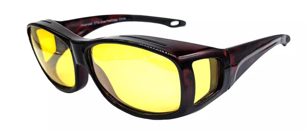 DRIVE Over-the-Glasses Night Driving Polarized Yellow Lens Dark Tortoise Medium