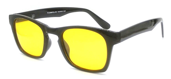 GLARE-X Night Driving Optic Retro Keyhole Polarized Yellow Lens Glossy Black