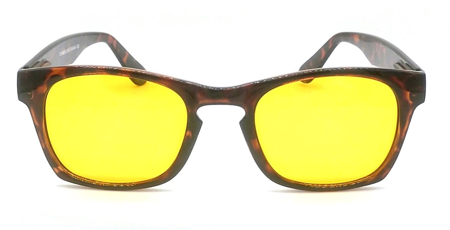 GLARE-X Night Driving Optic Retro Keyhole Polarized Yellow Lens Glossy Tortoise