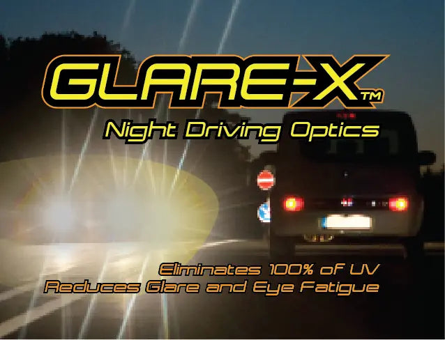 GLARE-X Night Driving Optic Retro Keyhole Polarized Yellow Lens Glossy Black
