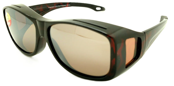 OTG Over-The-Glasses Polarized Brown Lens Ventilated Black sideview frame - multiple sizes available