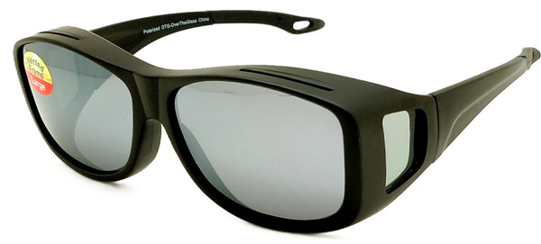 OTG Over-The-Glasses Polarized Gray Lens Ventilated Black sideview frame - multiple sizes available