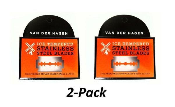 Van Der Hagen 5 Premium Teflon Coated Ice Tempered Stainless Steel Blades - Sold as 2-Pack