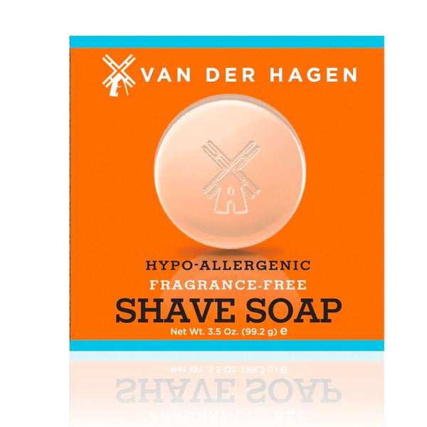Van Der Hagen Luxury Unscented Shave Soap 3.5 oz Hypo-Allergenic Shea Mango Cocoa