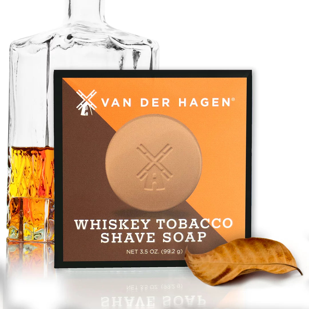 Van Der Hagen Shave Soap 3.5oz Hypo-Allergenic Whiskey-Tobacco