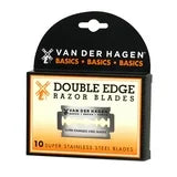 Van Der Hagen Basics Double Edge Razor Blades, Stainless Steel, Men, 10 Count