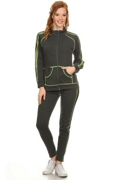 Yelete Women's Side Colored Mesh Active Jacket - Gray & Neon Green