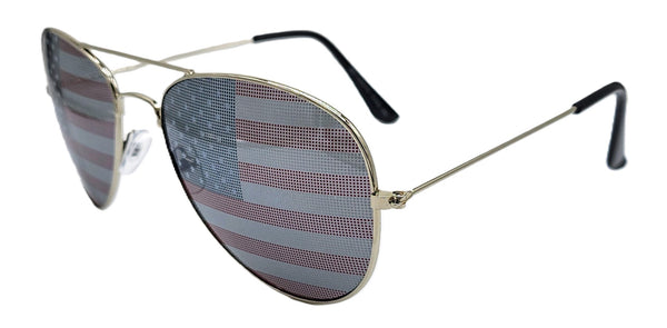 ISO COOL American Flag Lens Metal Teardrop Aviator USA Patriotism