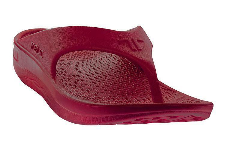 TELIC Recovery Comfort Flip Flop Lightweight Waterproof Sandal Dark Cherry