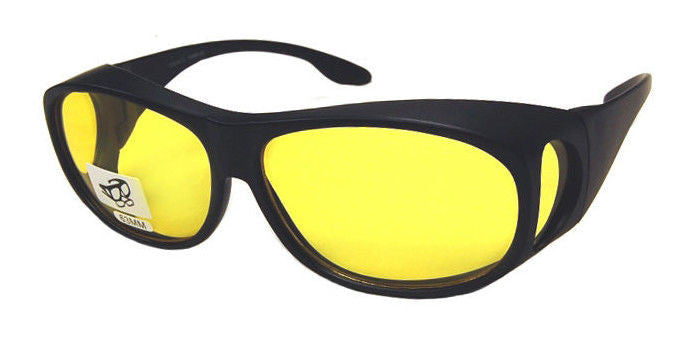 OTG GLARE-X Night Driving Optics Over-the-Glasses Polarized Yellow Lens Black