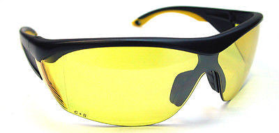 Shooter's Edge ANSI Z87.1 Safety Shooting Glasses Contrast Yellow lens Black frm