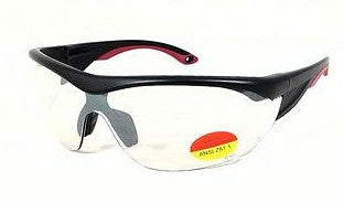 Shooter's Edge ANSI Z87.1 Safety Shooting Glasses Clear Lens Black frame