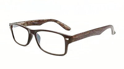 FOCUS ANTI-GLARE Reading Glasses Reduces Blue Light Wayfarer Wood look temples