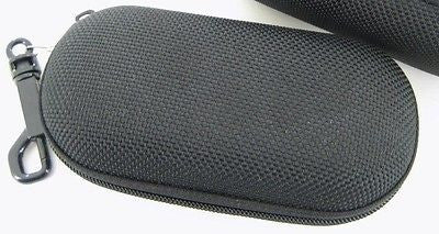 Sunglass case zipper travel with clip NEW - Large size - black nylon