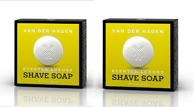 Van Der Hagen 2-Pack Scented Shave Soap 3.5 oz Hypo-Allergenic Shea Mango Cocoa