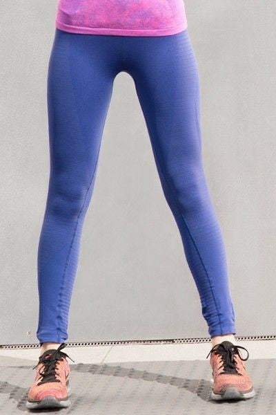 Yelete Seamless Performance Activewear Legging Full Length Royal Blue