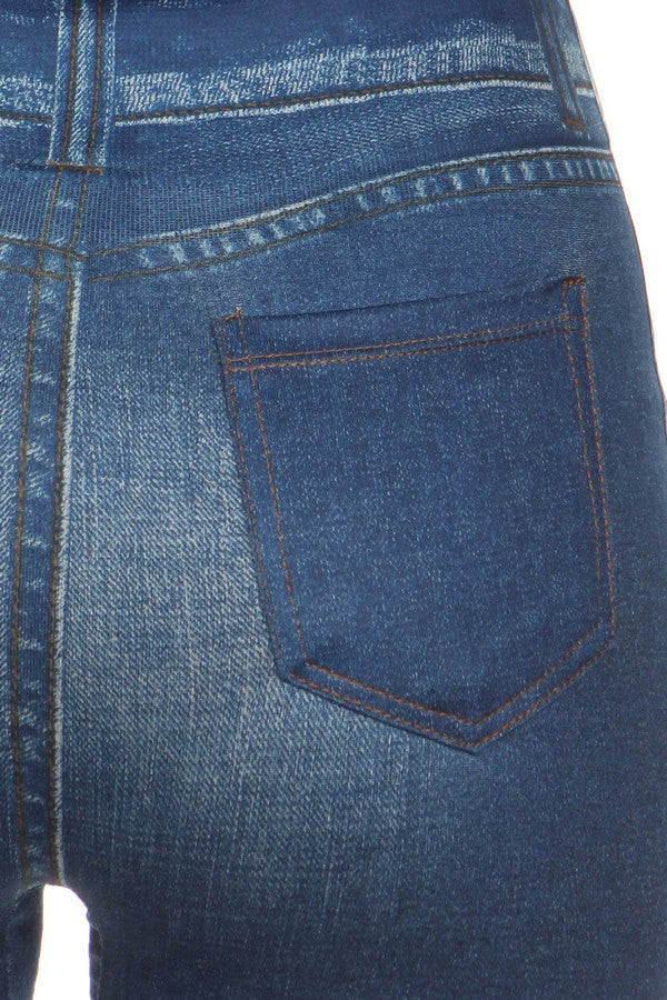 Yelete Fleece Jeggings Sublimation W-functional Back Pockets