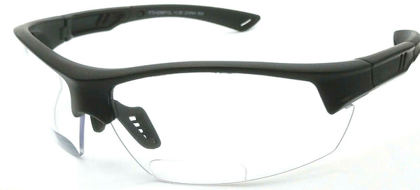 Shooter's Edge Bravo Safety BiFocal Z87.1 Shooting Glasses Clear w Matte Black