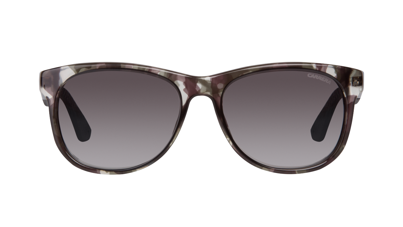 Carrera 5010/S Modern Square Crystal Camo Gray Adjustable Temples Gradient lens