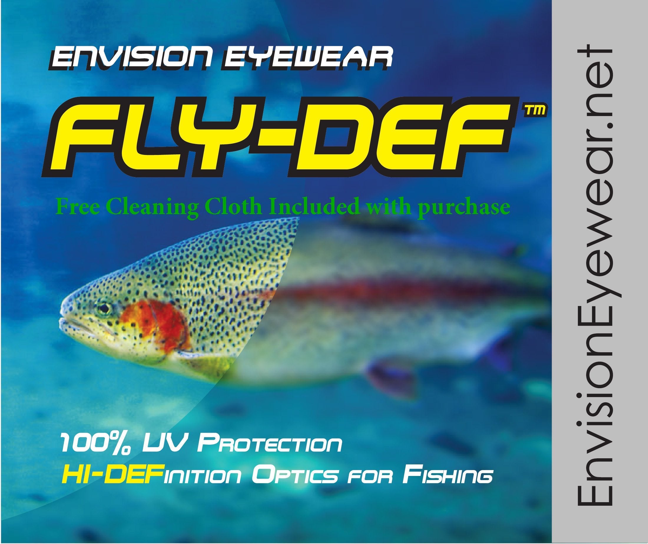 FLY-DEF High-Definition Polarized Fishing sunglasses Gold Lens Sports Wrap