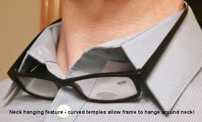 FOCUS ANTI-GLARE Reading Glasses Neck Hanger Reduces Blue Light Black - multiple powers available