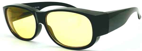 OTG GLARE-X Night Driving Optics Over-the-Glasses Black frame Yellow lens