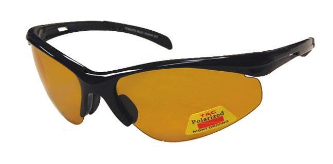 Envision Eyewear Fly-def High-Definition Polarized Fishing Sunglasses Gold Lens Semi-Rimless Sports Wrap - Black, adult Unisex, Size: One Size