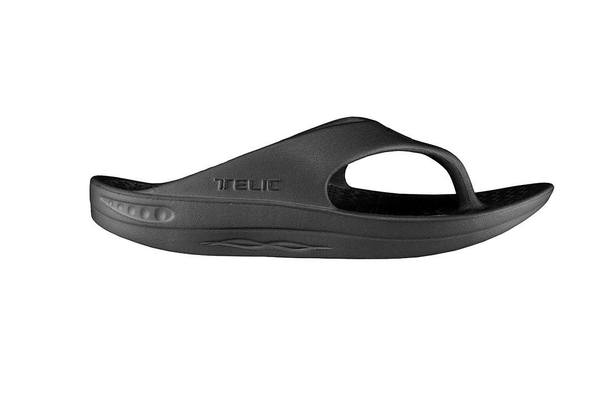 TELIC Flip Flop Comfort Recovery Sandal Lightweight Waterproof Midnight Black
