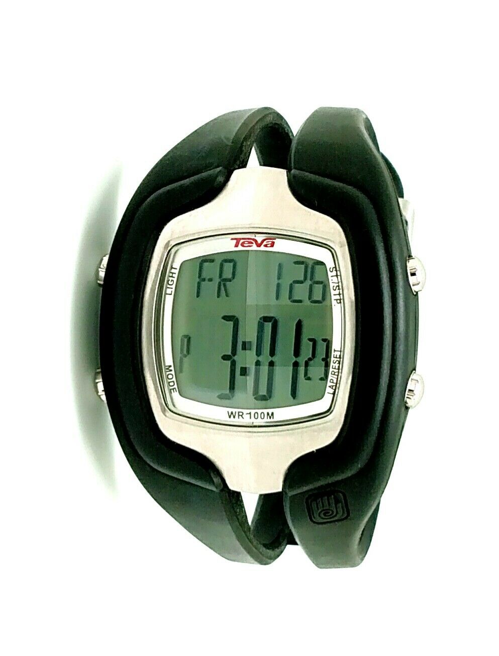 Teva Digital Sport Watch Vintage 45mm Silver and Black Perfect condition