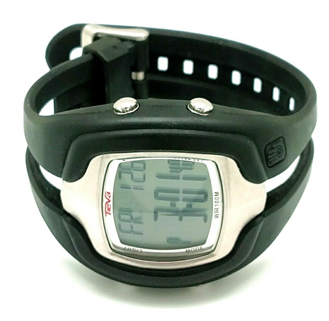 Teva Digital Sport Watch Vintage 45mm Silver and Black Perfect condition