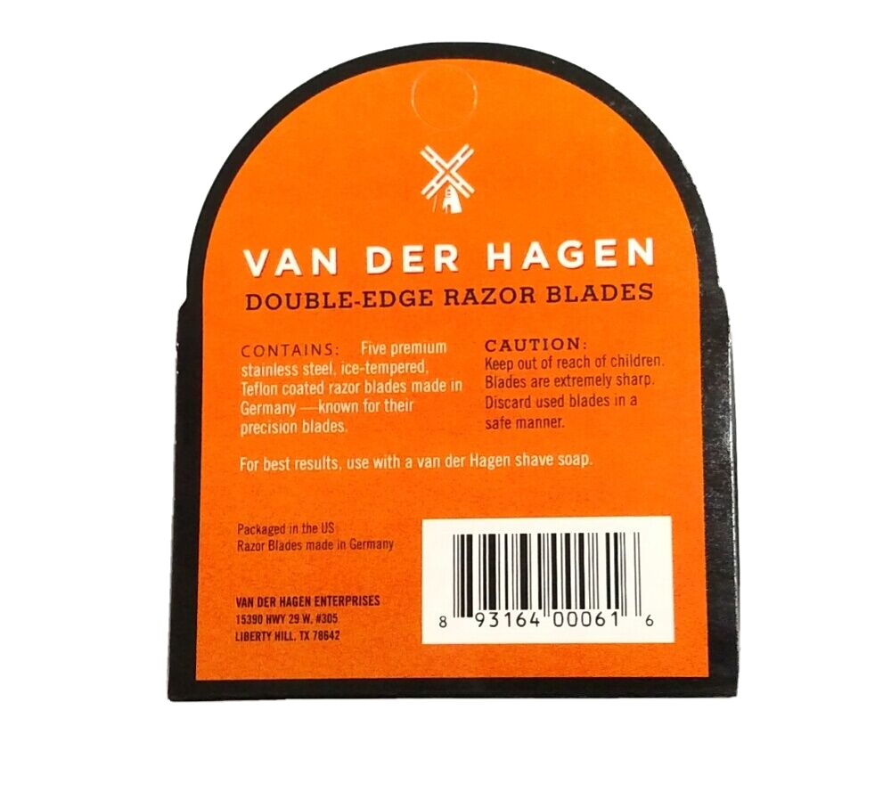 Van Der Hagen Premium Teflon Coated Ice Tempered Stainless Steel Blades - 5 Pieces