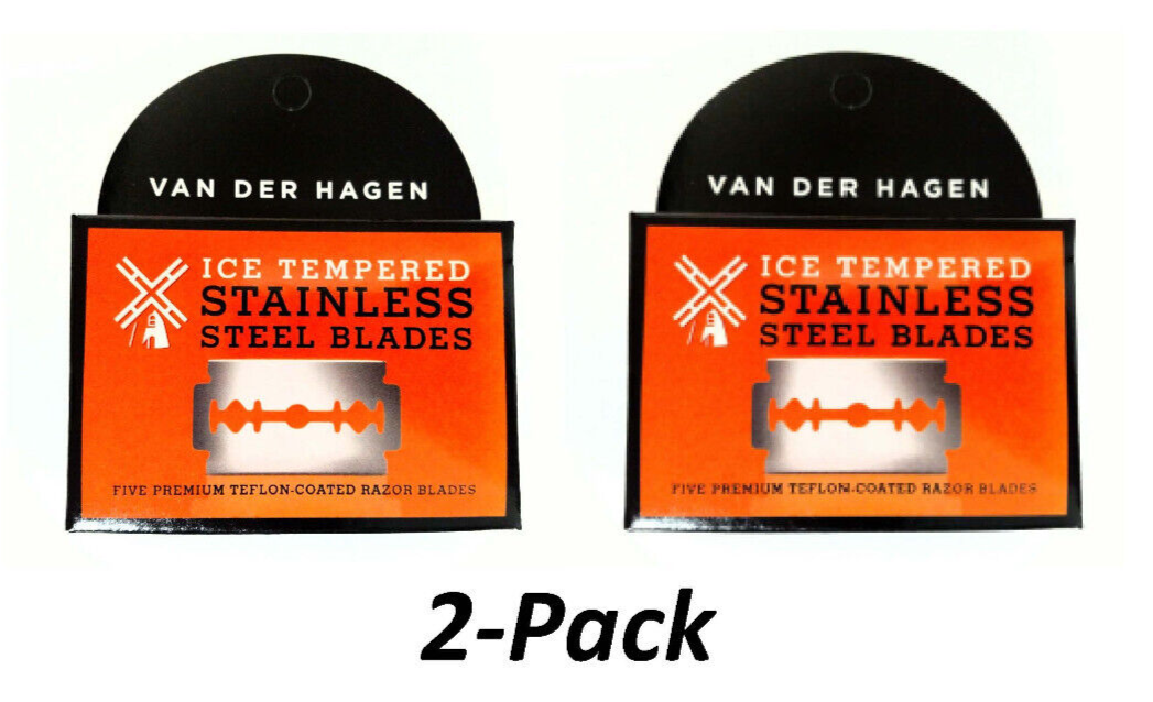 Van Der Hagen Premium Teflon Coated Ice Tempered Stainless Steel Blades - 2 Pack