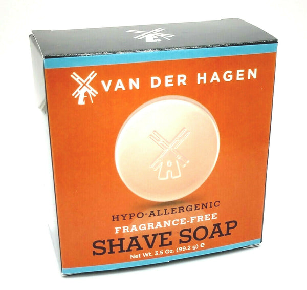 Van Der Hagen Unscented Luxury Shave Soap 3.5oz Hypo-Allergenic Shea Mango Cocoa