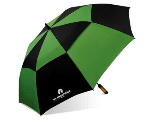WeatherProof 60" Double Canopy Fiberglass Auto Jumbo Folding Golf Umbrella