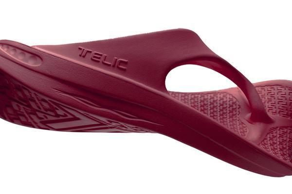 TELIC Recovery Comfort Flip Flop Lightweight Waterproof Sandal Dark Cherry