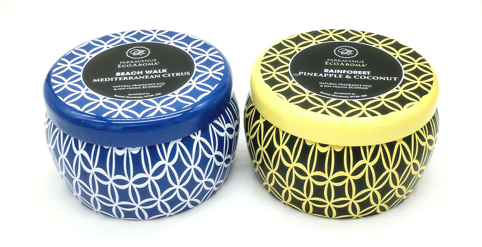 CocoSoy Eco Aroma Tin Candles Organic Natural Botanicals 2-Pack Multiple Scents